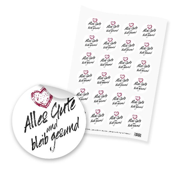 itenga 24x Sticker "Alles Gute und bleib gesund" schwarz...