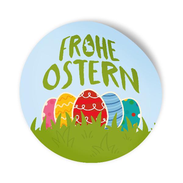 itenga Aufkleber Frohe Ostern bunt 4cm (Motiv 212) 24 St�ck