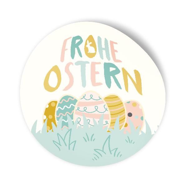 itenga Aufkleber Frohe Ostern pastell 4cm (Motiv 213) 24...