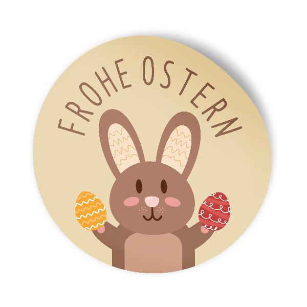 itenga Aufkleber Frohe Ostern Hasenbande braun 4cm (Moti...