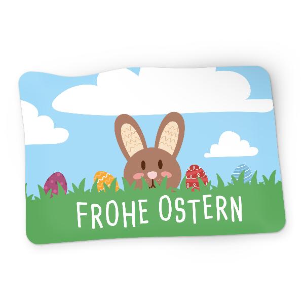itenga 10x Sticker Frohe Ostern Hasenbande rechteckig 6 ...