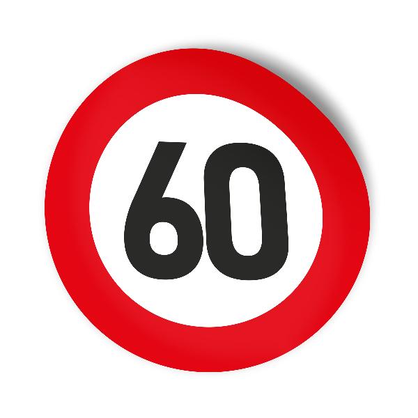 itenga 100x Sticker Verkehrszeichen 60 4cm rund schwarz ...