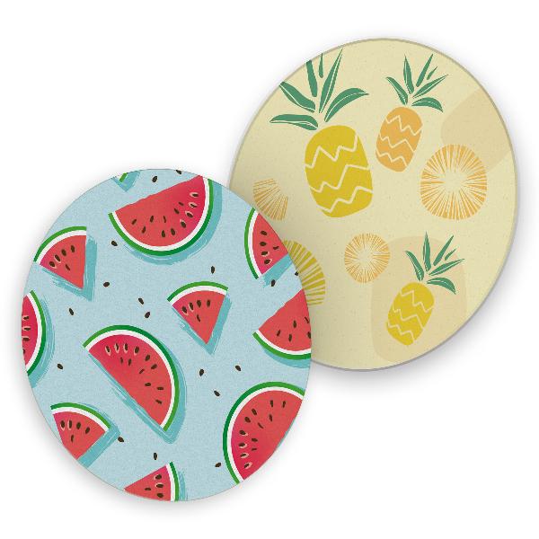 itenga 40x Bierdeckel rund Sommer Fr�chte Melone Ananas