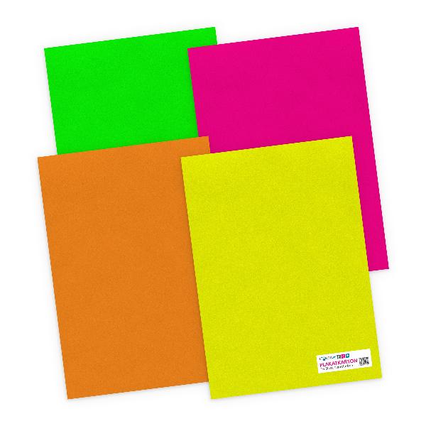itenga Plakatkarton - A4 380 g/qm  16 Blatt - NEON Farbe...