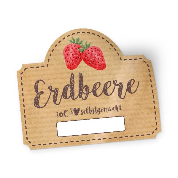 itenga 50 x Marmeladen Etikett Erdbeer 4,5x3,8cm 100% se...