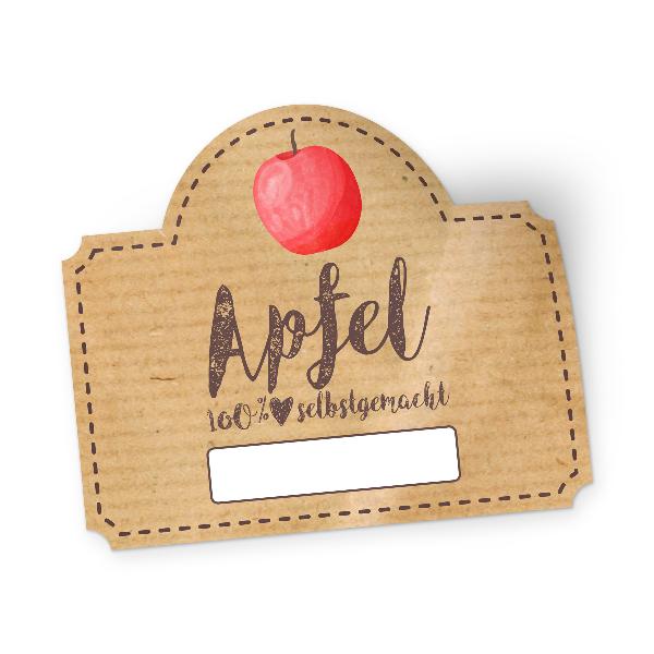 itenga 50 x Marmeladen Etikett Apfel 4,5x3,8cm 100% selb...