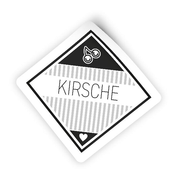 itenga 50 x Marmeladen Etikett Kirsche 4,5x4,5cm karo sc...