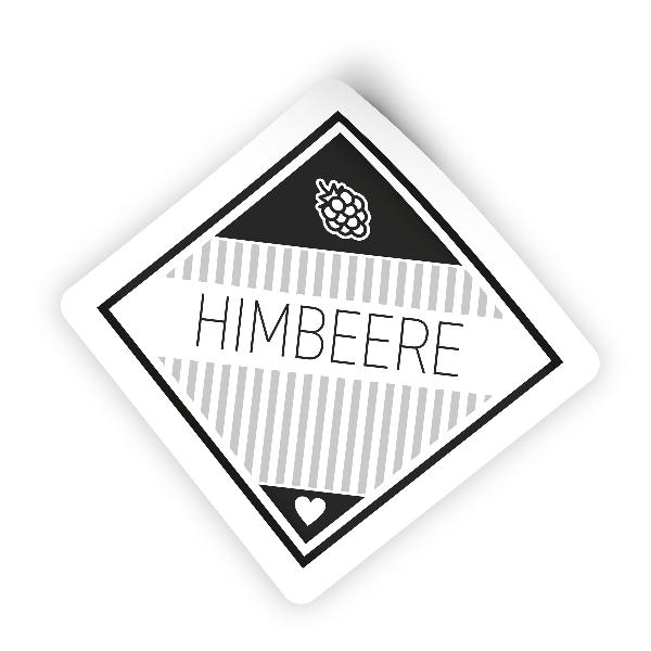 itenga 50 x Marmeladen Etikett HIMBEERE 4,5x4,5cm karo s...