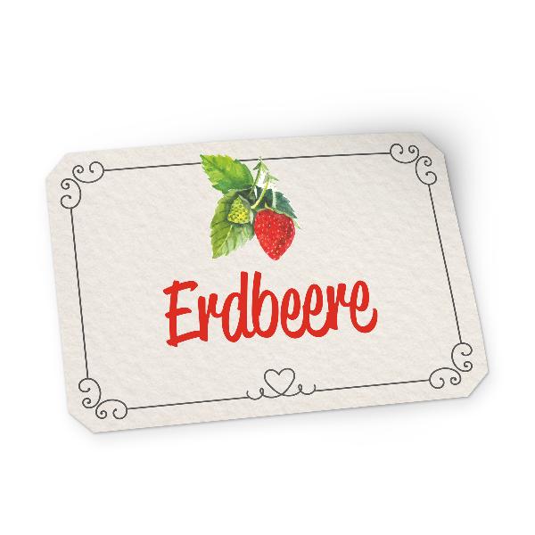 itenga 50 x Marmeladen Etikett Erdbeere 4,5x3cm Landhaus...