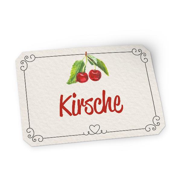itenga 50 x Marmeladen Etikett Kirsche 4,5x3cm Landhausstil