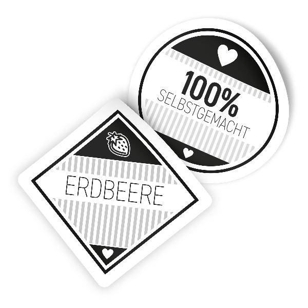 itenga Marmeladensticker 10erSet Aufkleber Deckel und Gl...