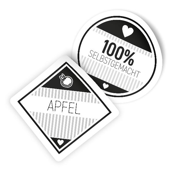 itenga Marmeladensticker 10erSet Aufkleber Deckel und Gl...