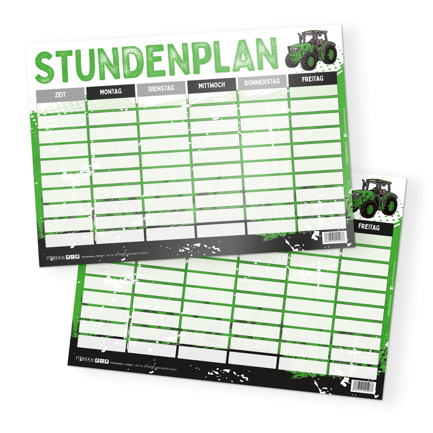 itenga Stundenplan TRAKTOR DIN A4 einseitig abwischbar
