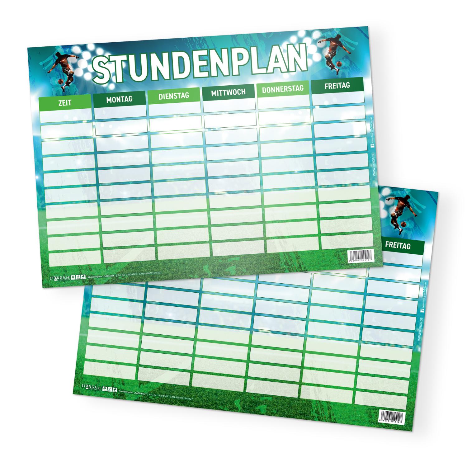 itenga Stundenplan Fu�ball DIN A4 einseitig abwischbar