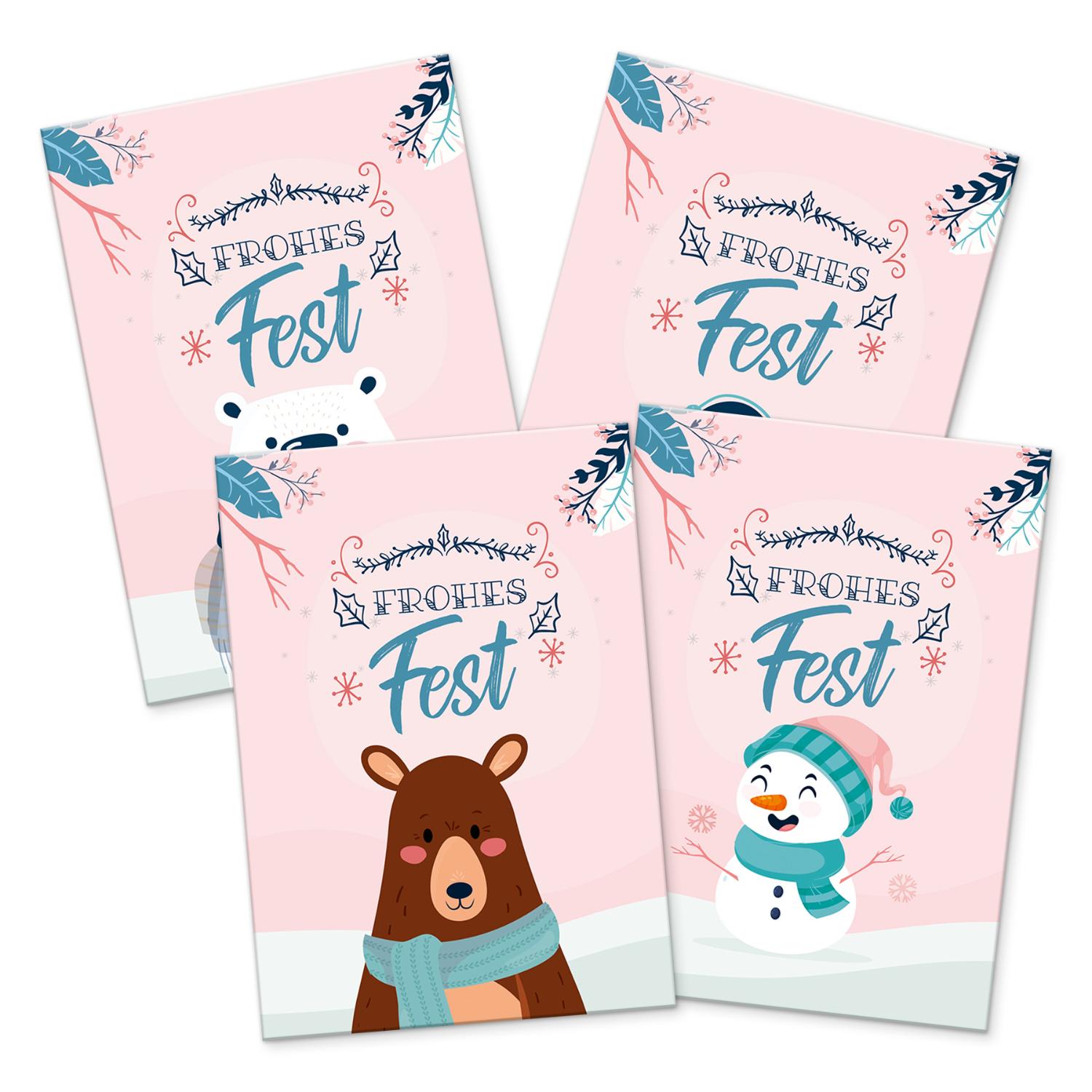itenga 12 x Postkarte Gru�karte Frohe Weihnachten Winter...