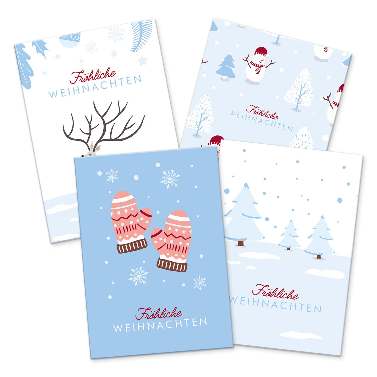 itenga 12 x Postkarte Gru�karte Frohe Weihnachten Winter...
