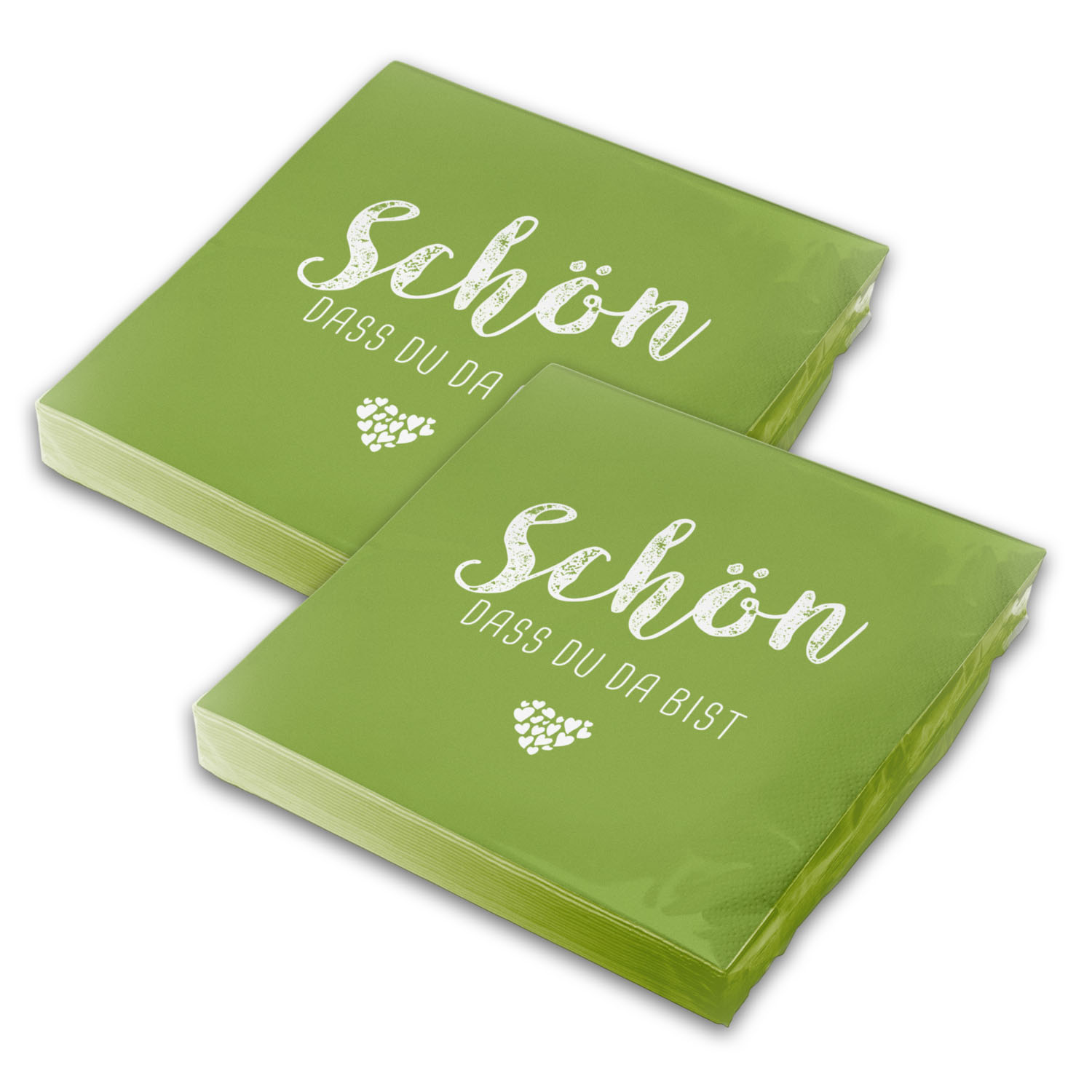 itenga 40x Serviette Sch�n dass du da bist fr�hlingsgr�n...
