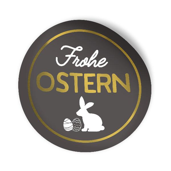 itenga Aufkleber Frohe Ostern Hase dunkelgrau wei gold ...