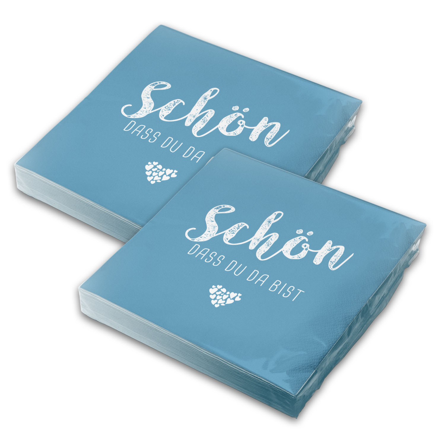 itenga 40x Serviette Sch�n dass du da bist blau nordic blue