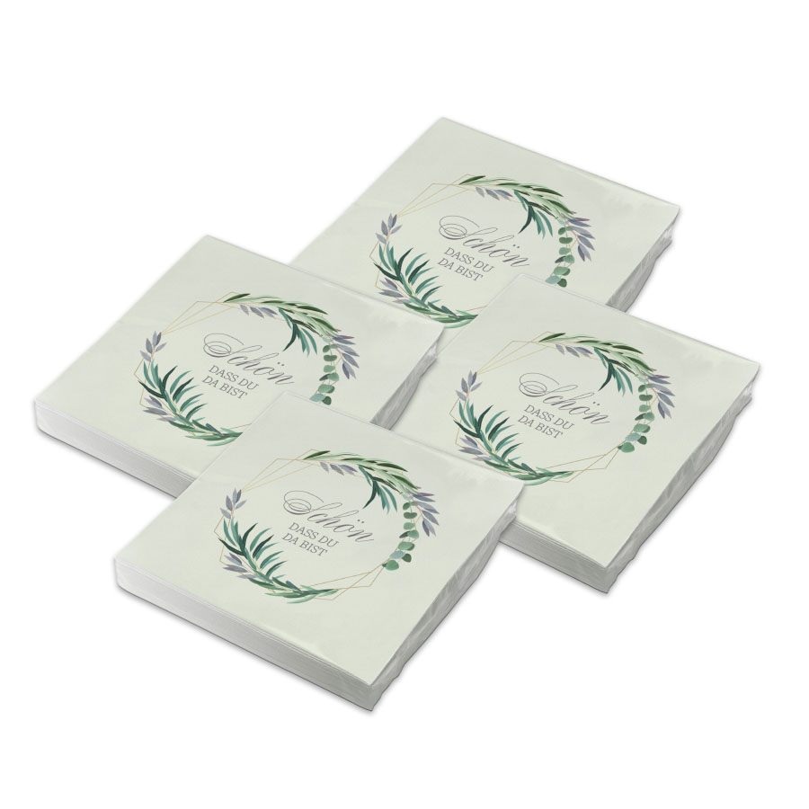 SET - itenga 80x Serviette Sch�n dass du da bist Eukalyp...