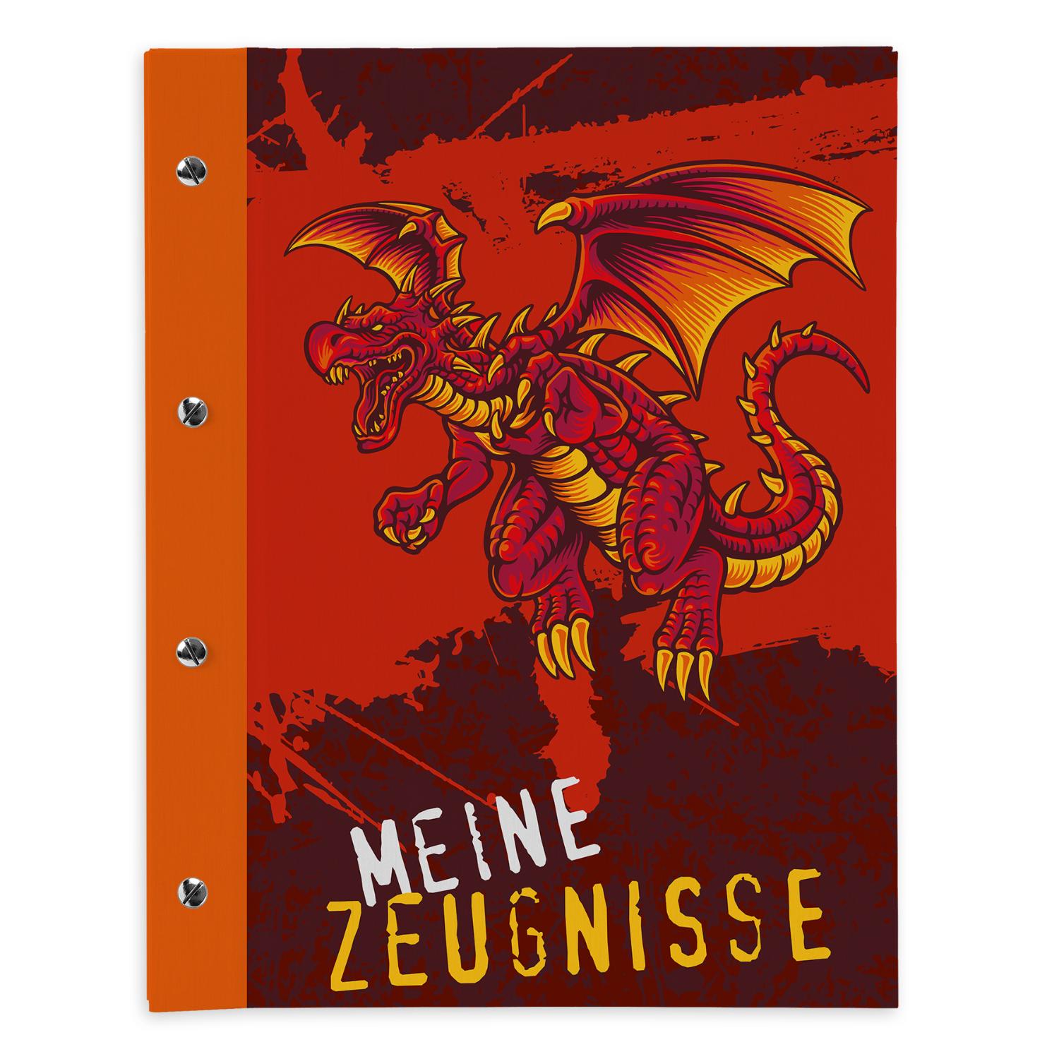 itenga Zeugnismappe A4 mit Schraubverschluss Motiv Drache