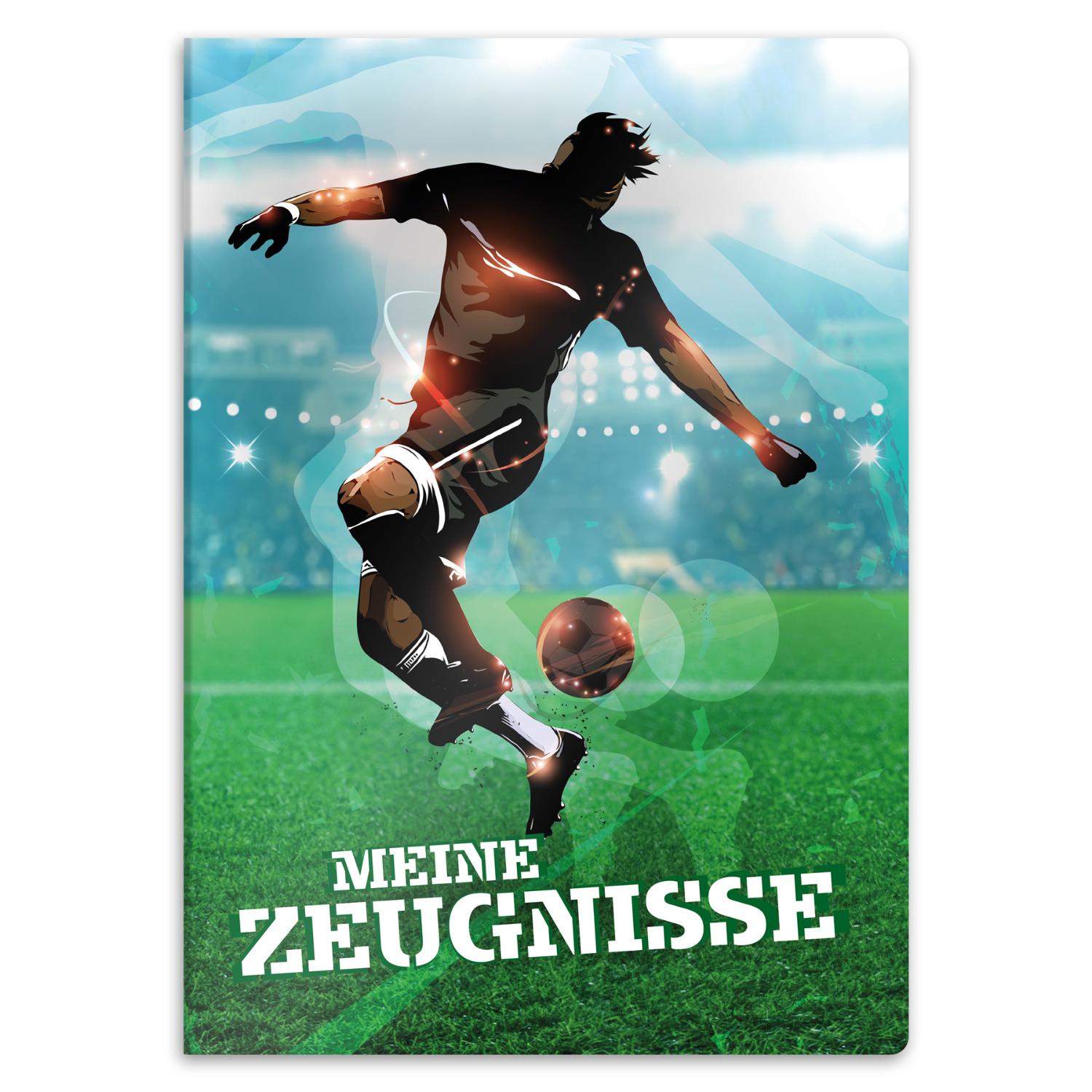 itenga Zeugnismappe A4 Kunststoff Sichtbuch Motiv Fussball