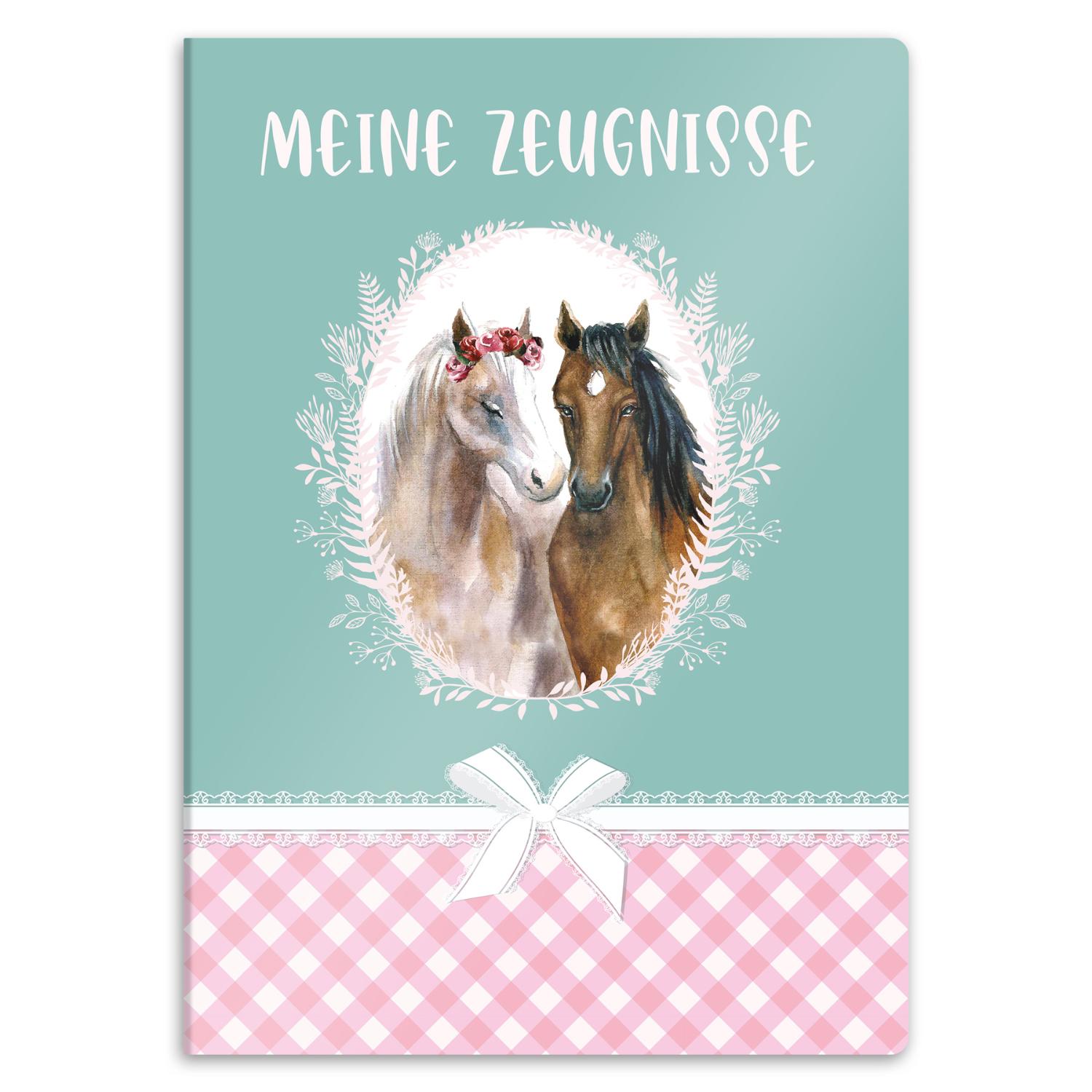 itenga Zeugnismappe A4 Kunststoff Sichtbuch Motiv Pferd