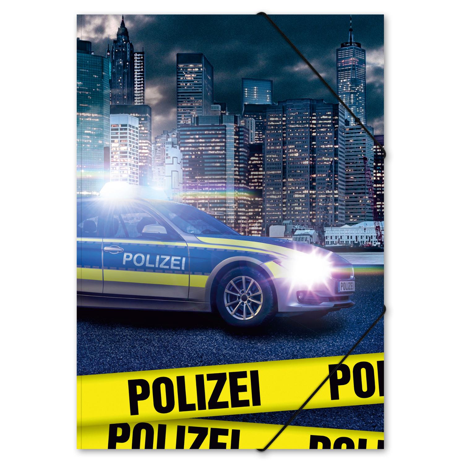 ITENGA Gummizugmappe Zeichenmappe A3 Karton Motiv Polizei