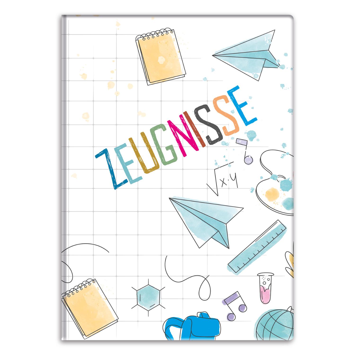 itenga Zeugnismappe Motiv Doodles Schule - DIN A4 wattie...