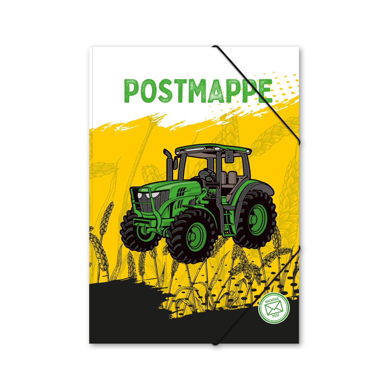 itenga Postmappe Gummizugmappe  A4 Motiv Traktor