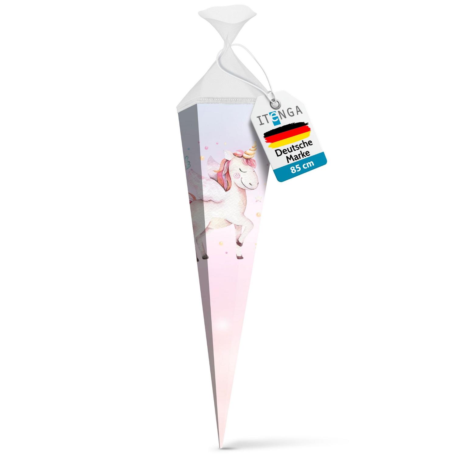 itenga Schult�te 85cm eckig Motiv Einhorn Aquarell mit T...