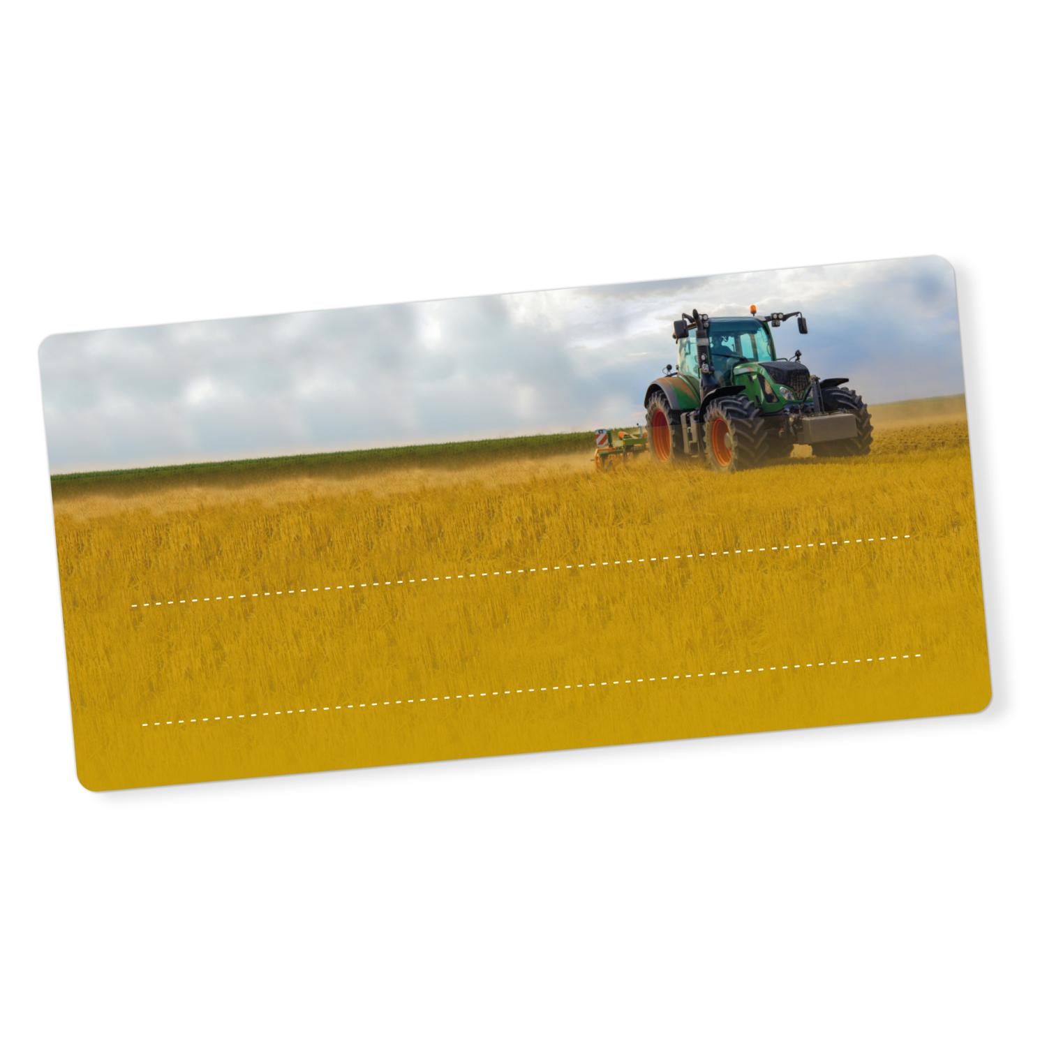 itenga 40x Buchetiketten Traktor auf dem Feld 9x4,5cm Na...