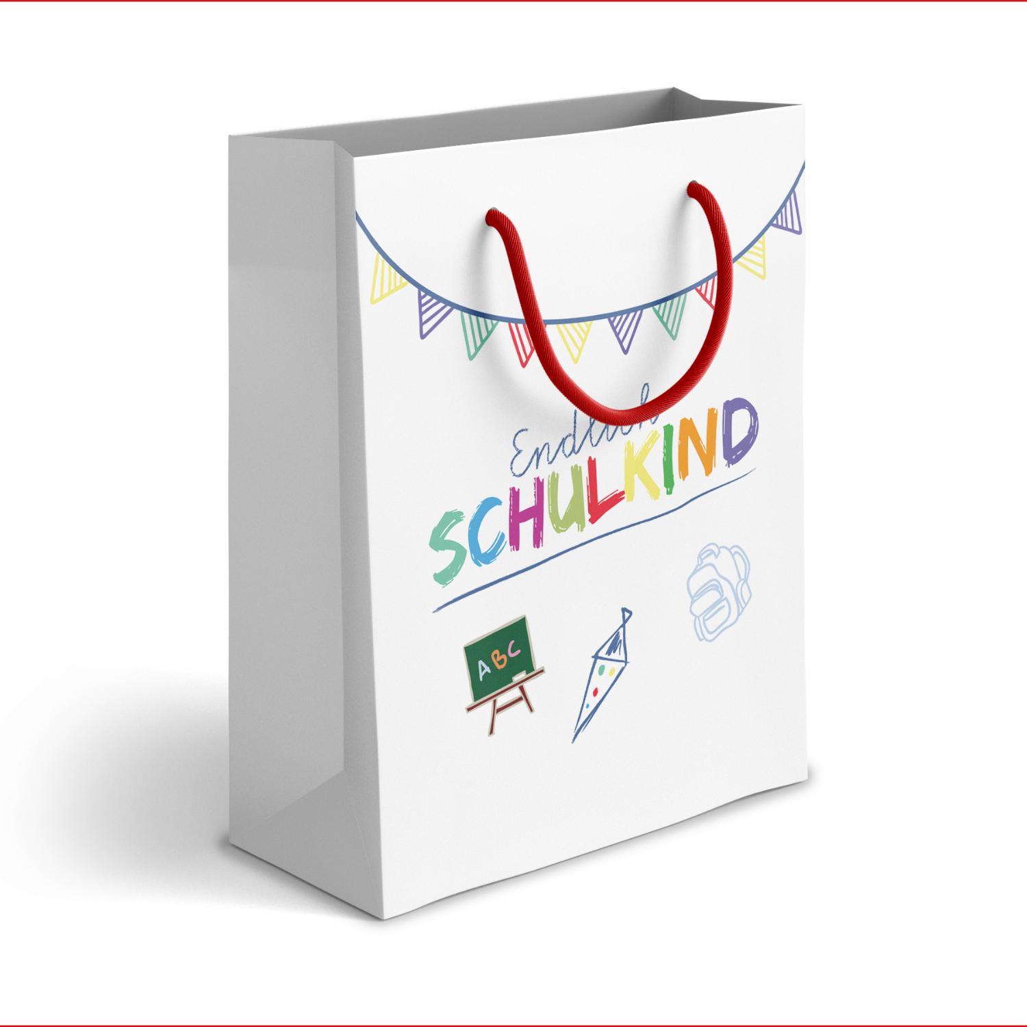 itenga Papiertragetasche mit Kordel Endlich Schulkind WE...