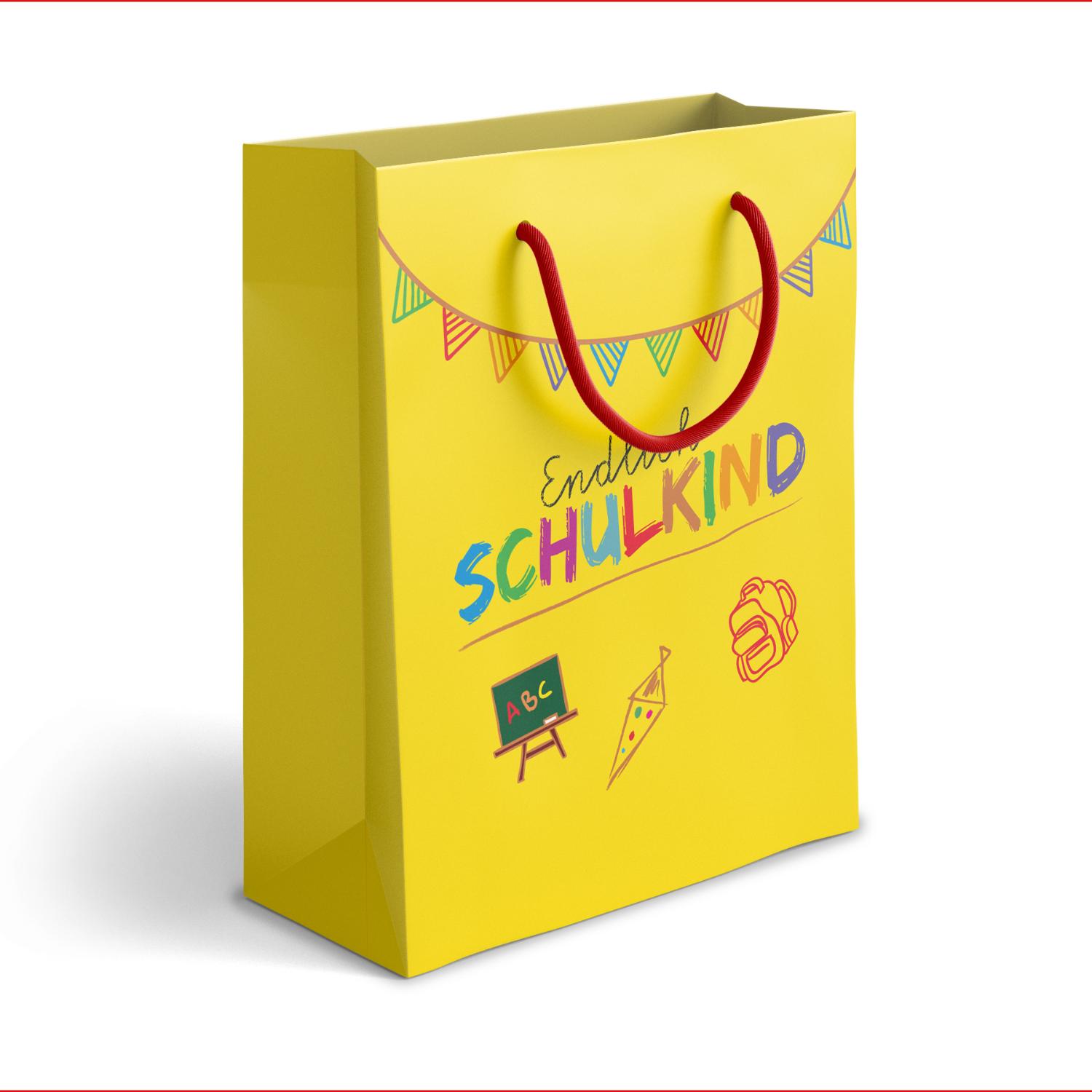 itenga Papiertragetasche mit Kordel Endlich Schulkind GE...