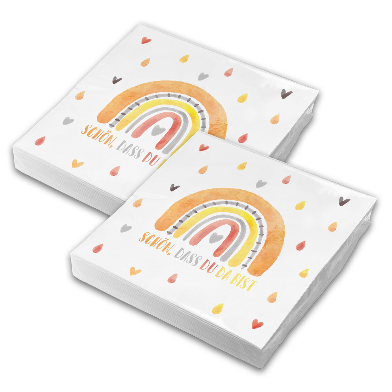 itenga 40x Serviette Sch�n dass du da bist Regenbogen Bo...