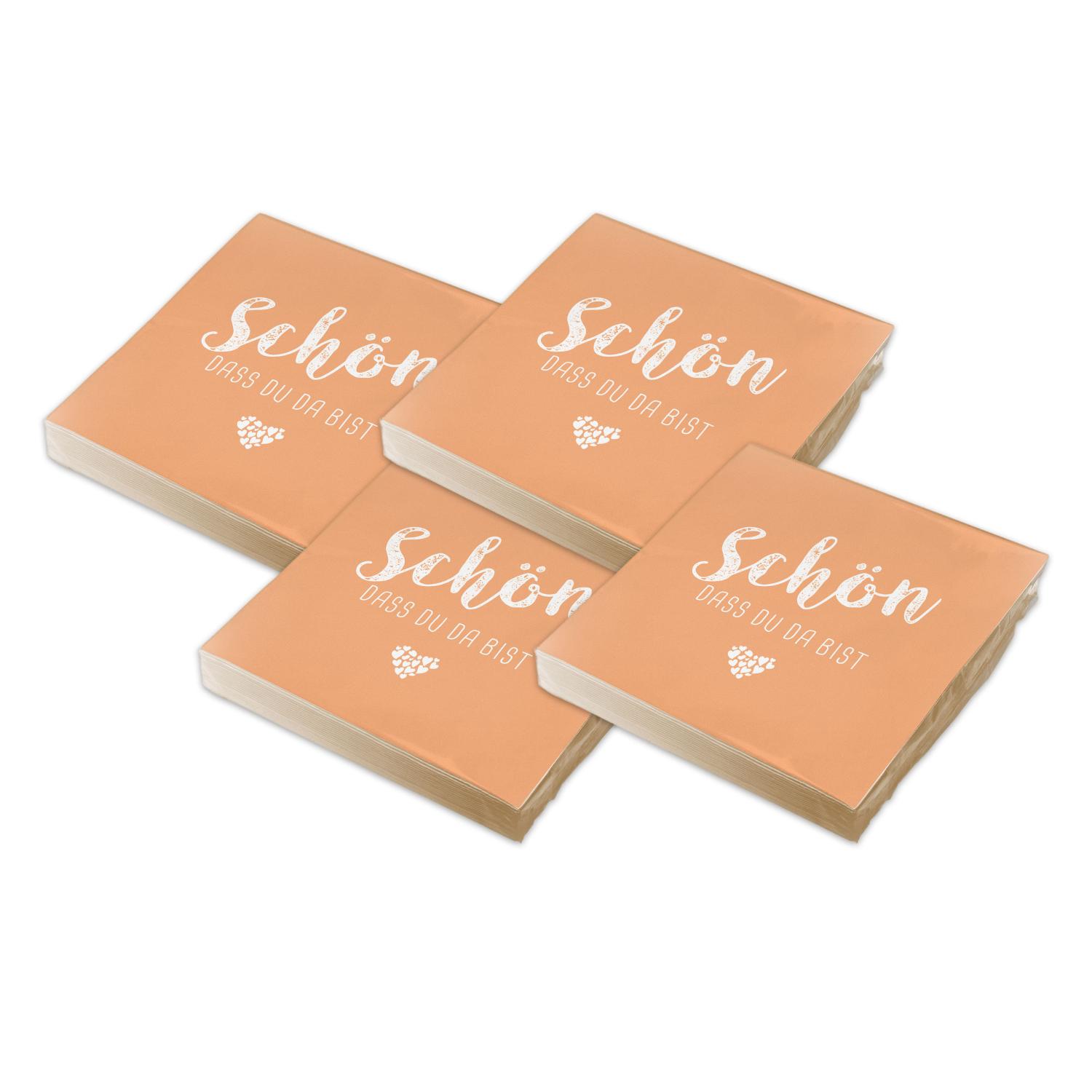 itenga 80x Serviette Sch�n dass du da bist apricot