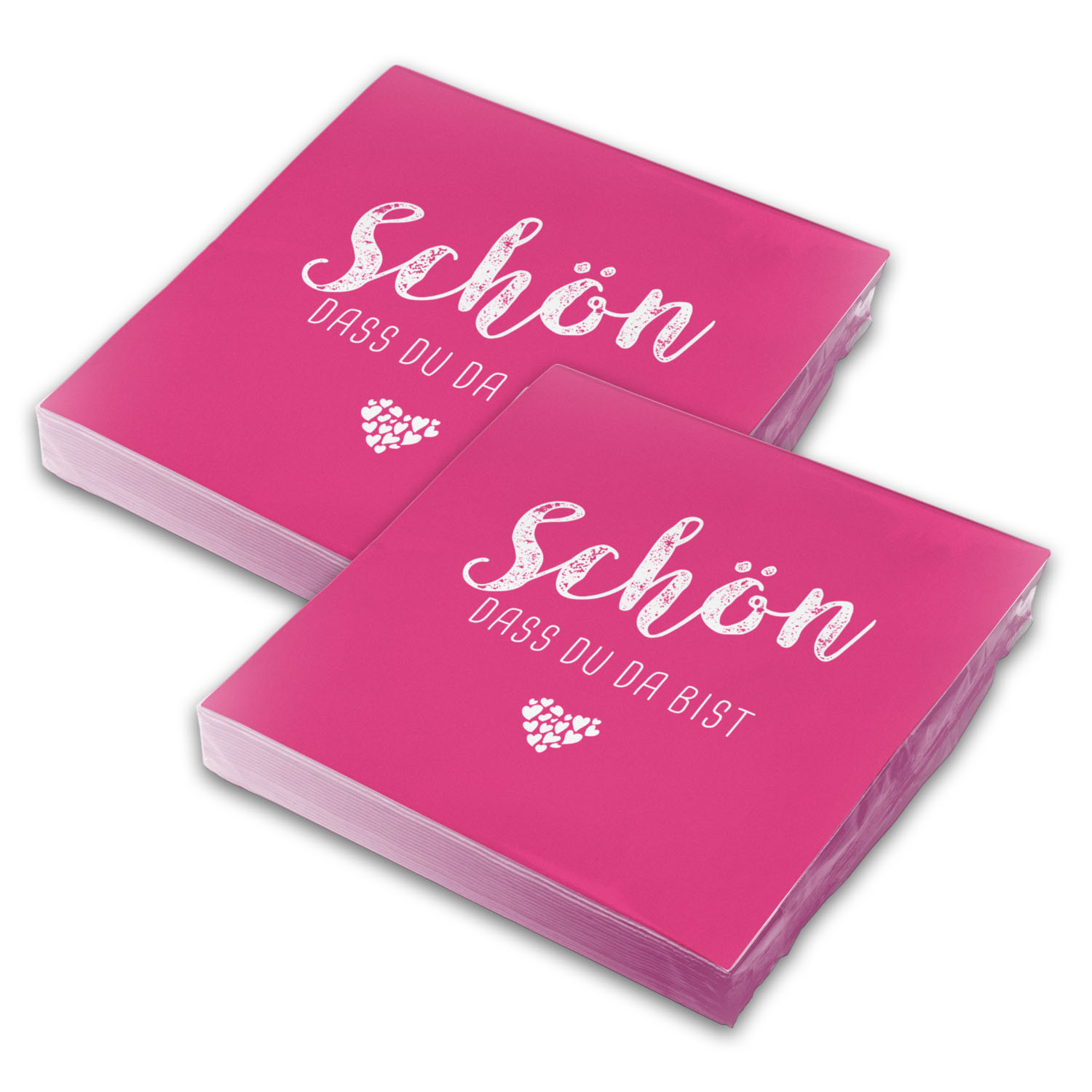 itenga 40x Serviette Sch�n dass du da bist fuchsia pink ...