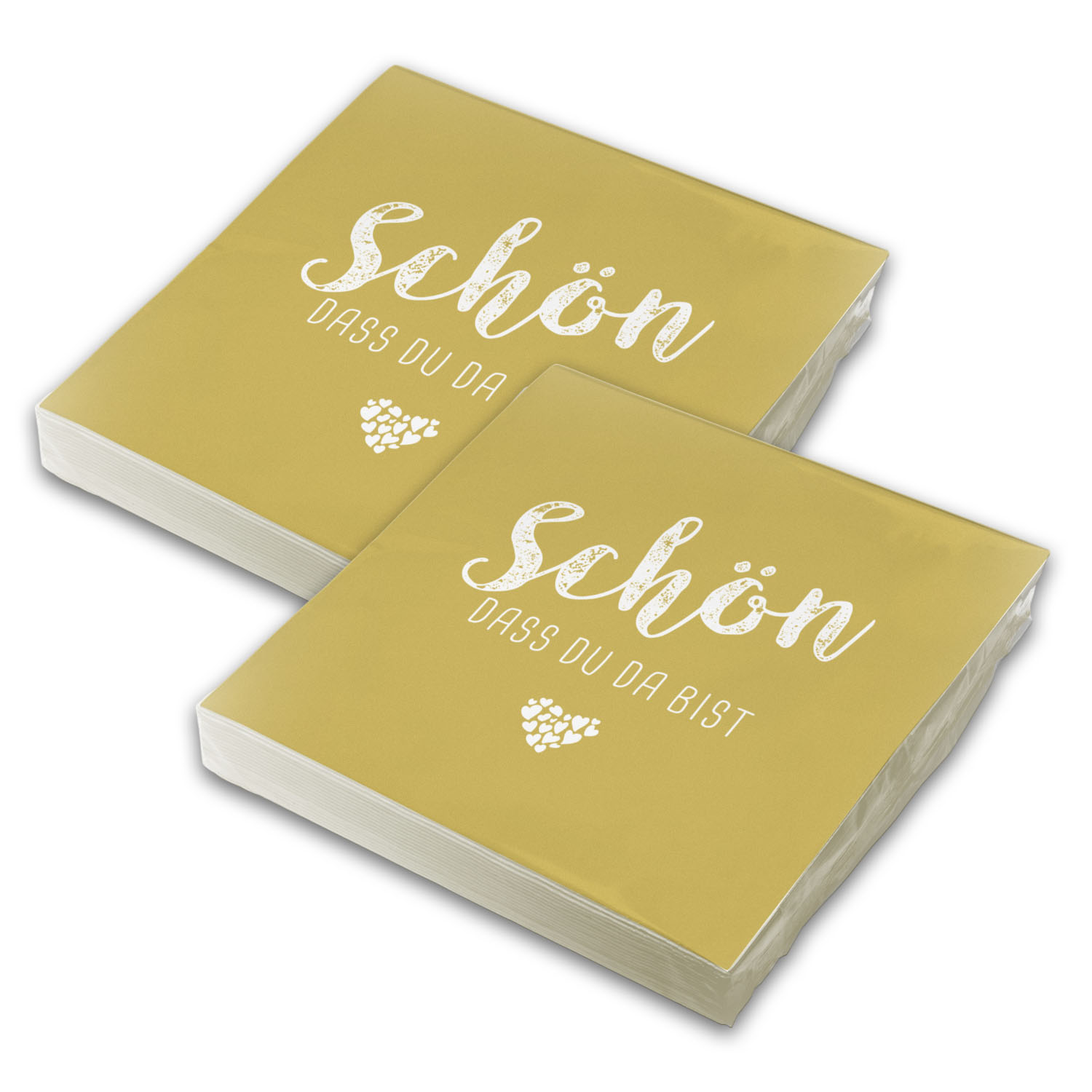 itenga 40x Serviette Sch�n dass du da bist currygelb Set