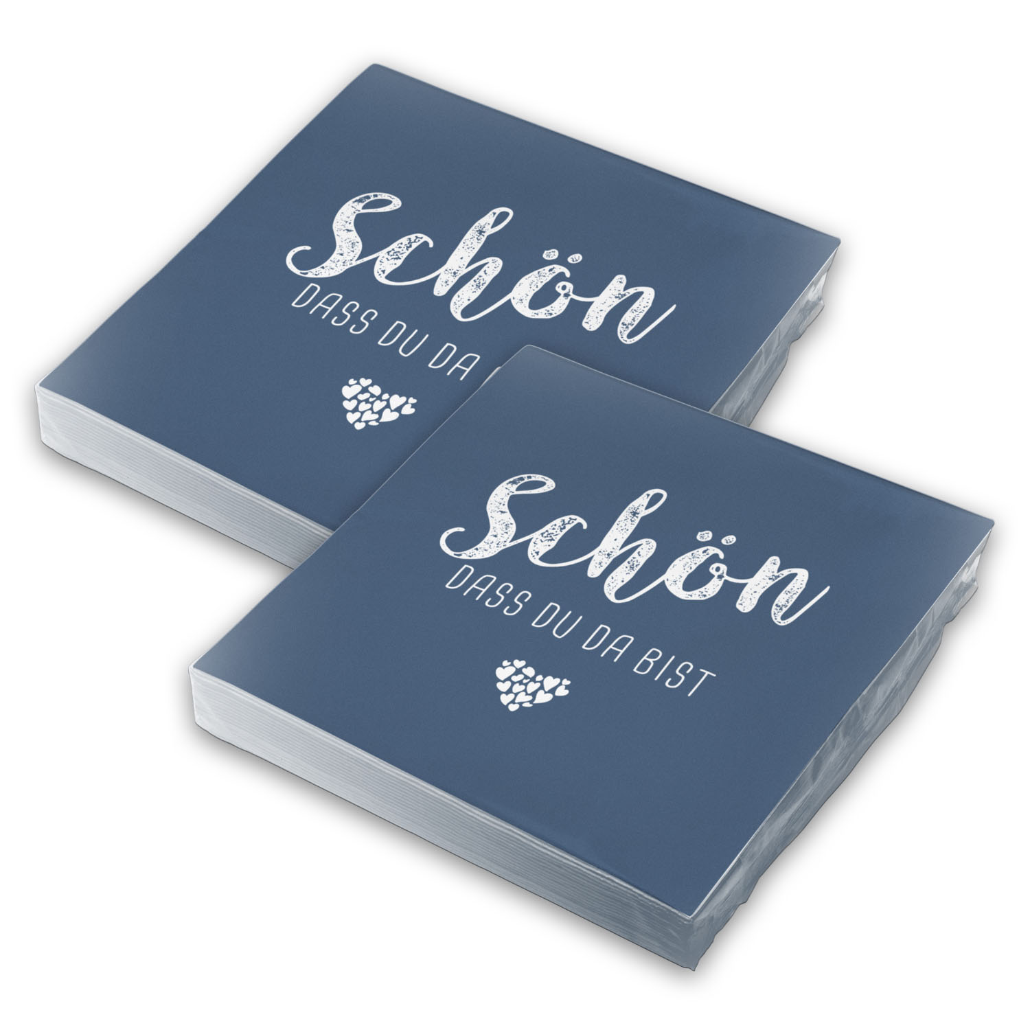 itenga 40x Serviette Sch�n dass du da bist dunkelblau Set