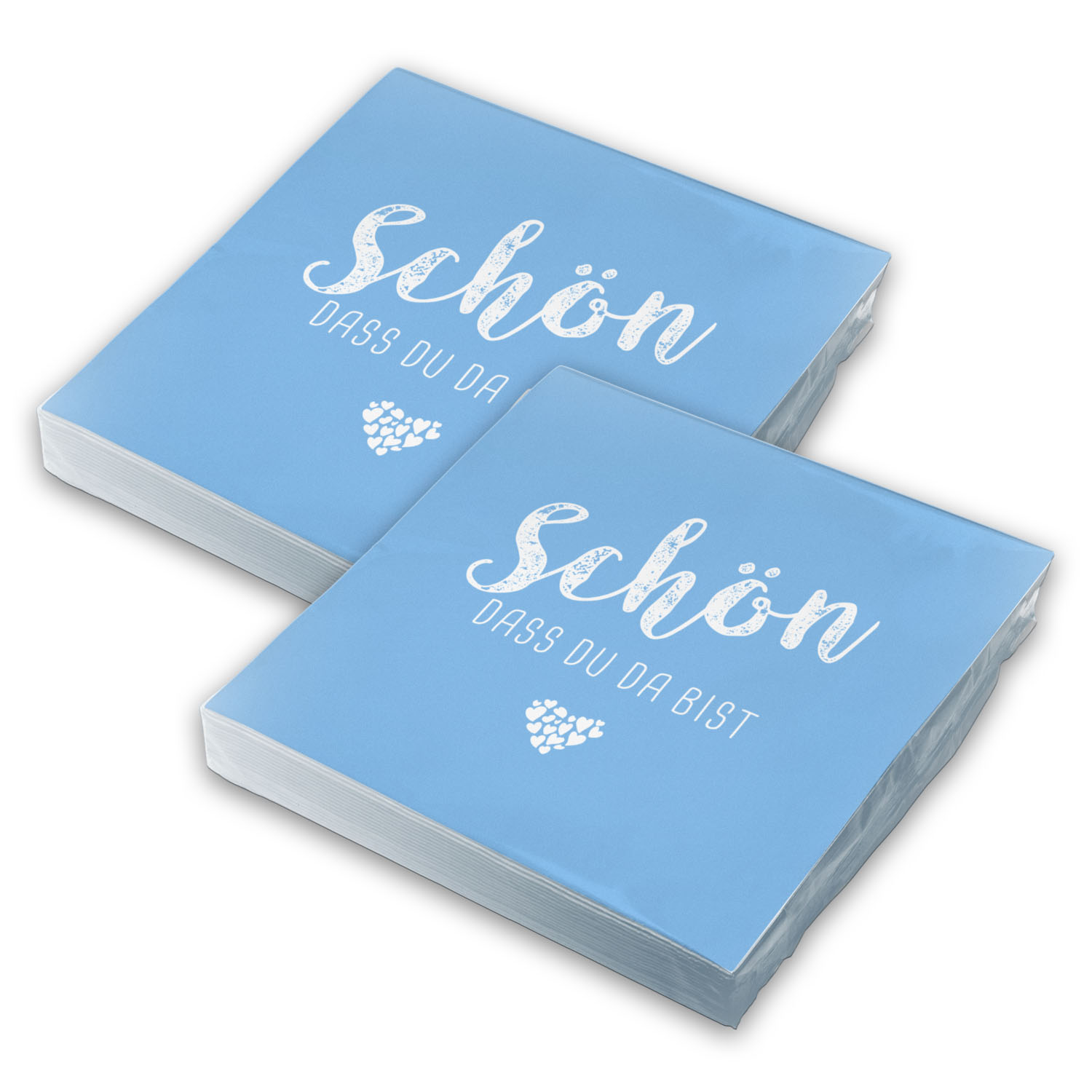 itenga 40x Serviette Sch�n dass du da bist hellblau Set