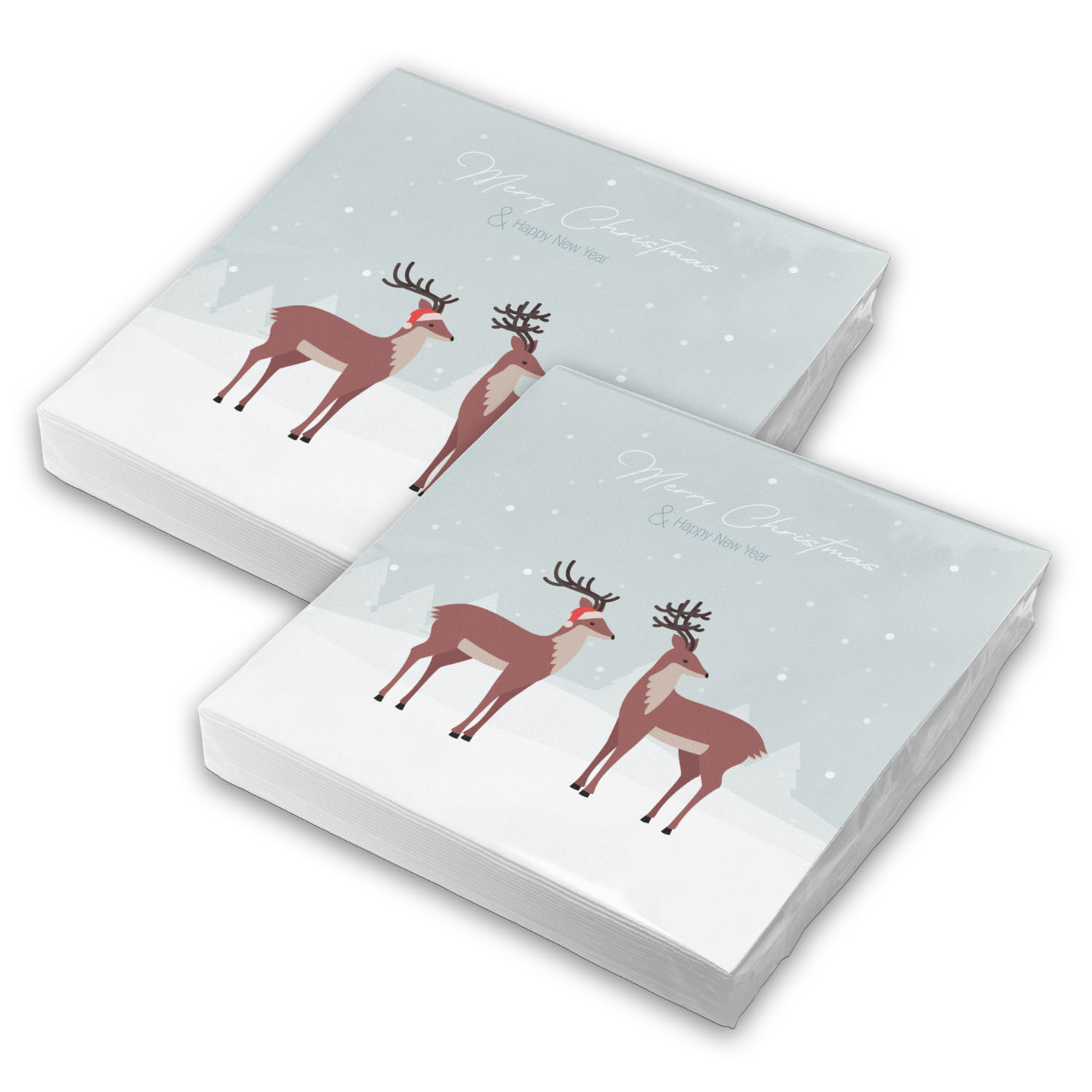 itenga 40x Serviette Weihnachten - Hirsche Set