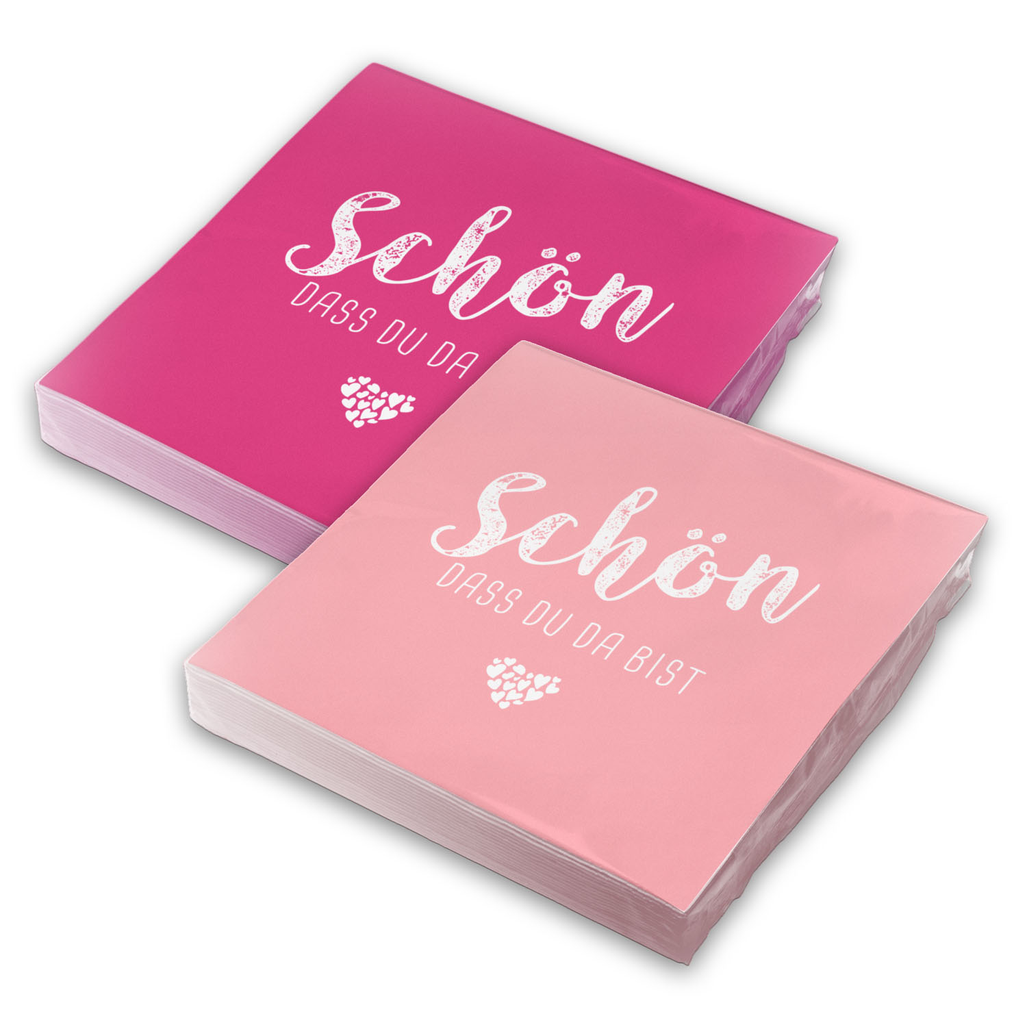 itenga 40x Serviette Sch�n dass du da bist (20x pink - 2...