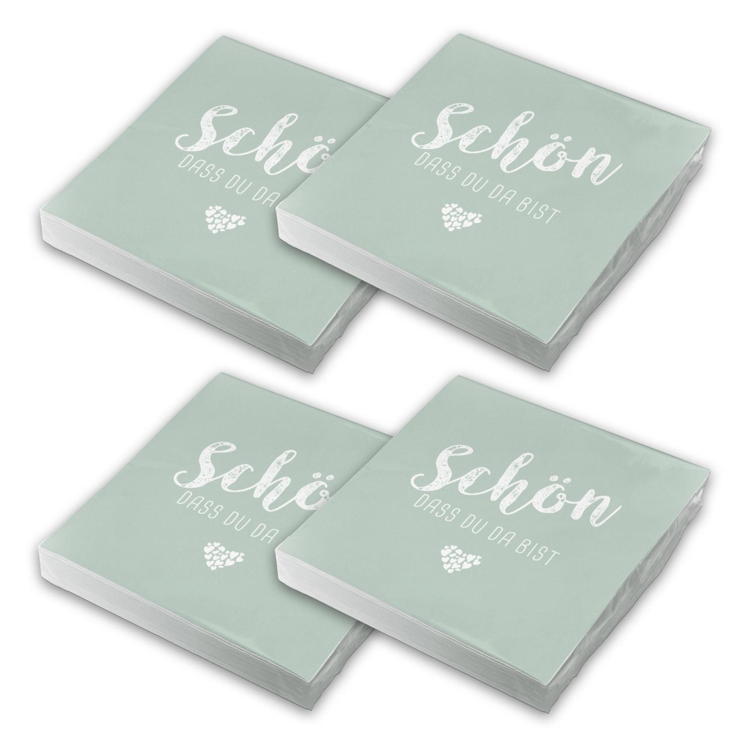 itenga 80x Serviette Sch�n dass du da bist eukalyptus Set