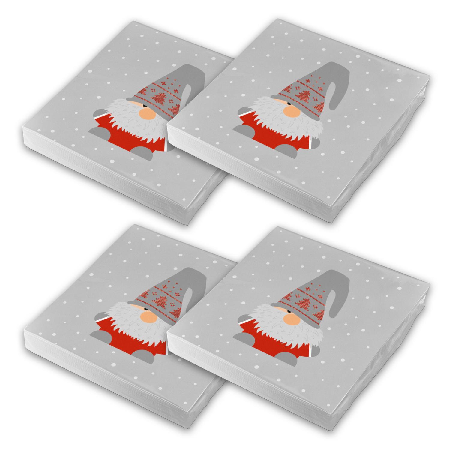 itenga 80x Serviette Weihnachten Wichtelbande Set