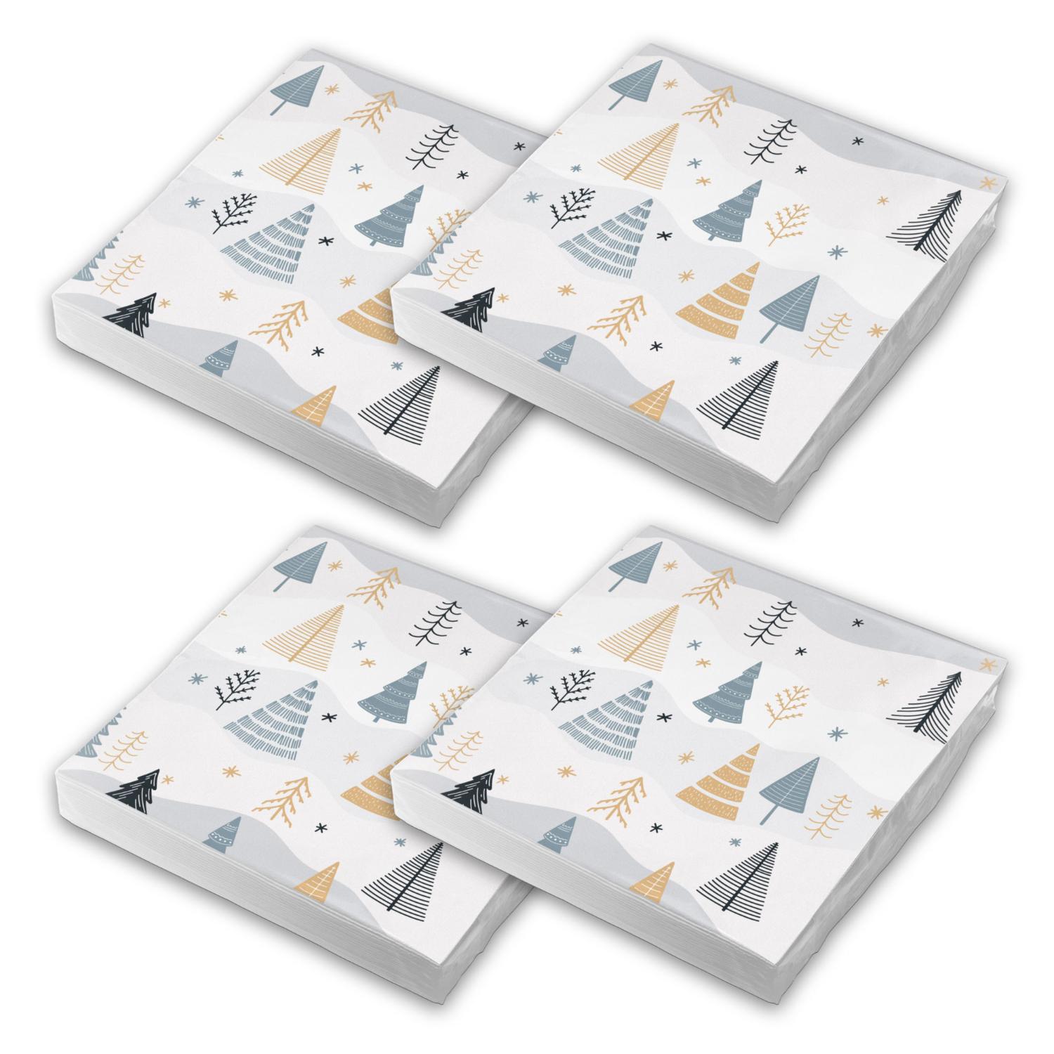 itenga 80x Serviette Weihnachten B�ume - Winterlandschaf...