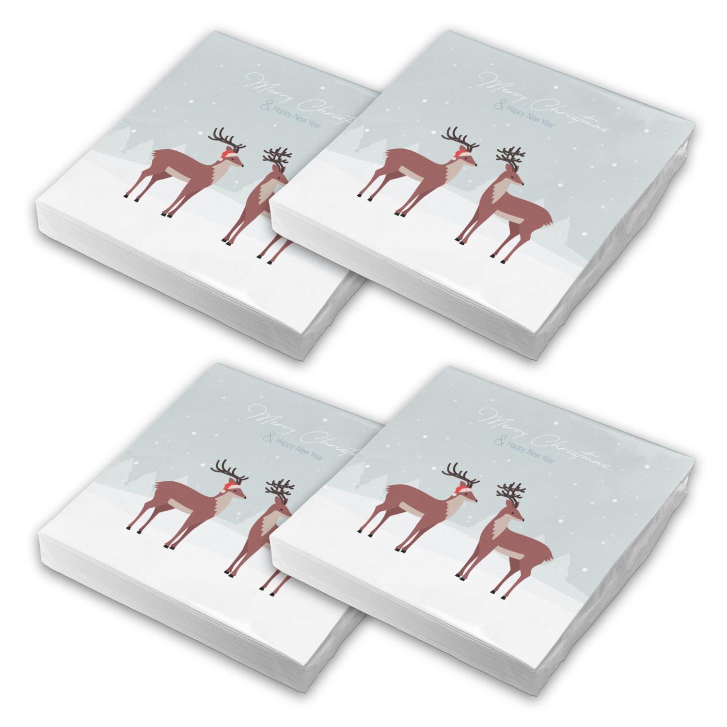 itenga 80x Serviette Weihnachten - Hirsche Set