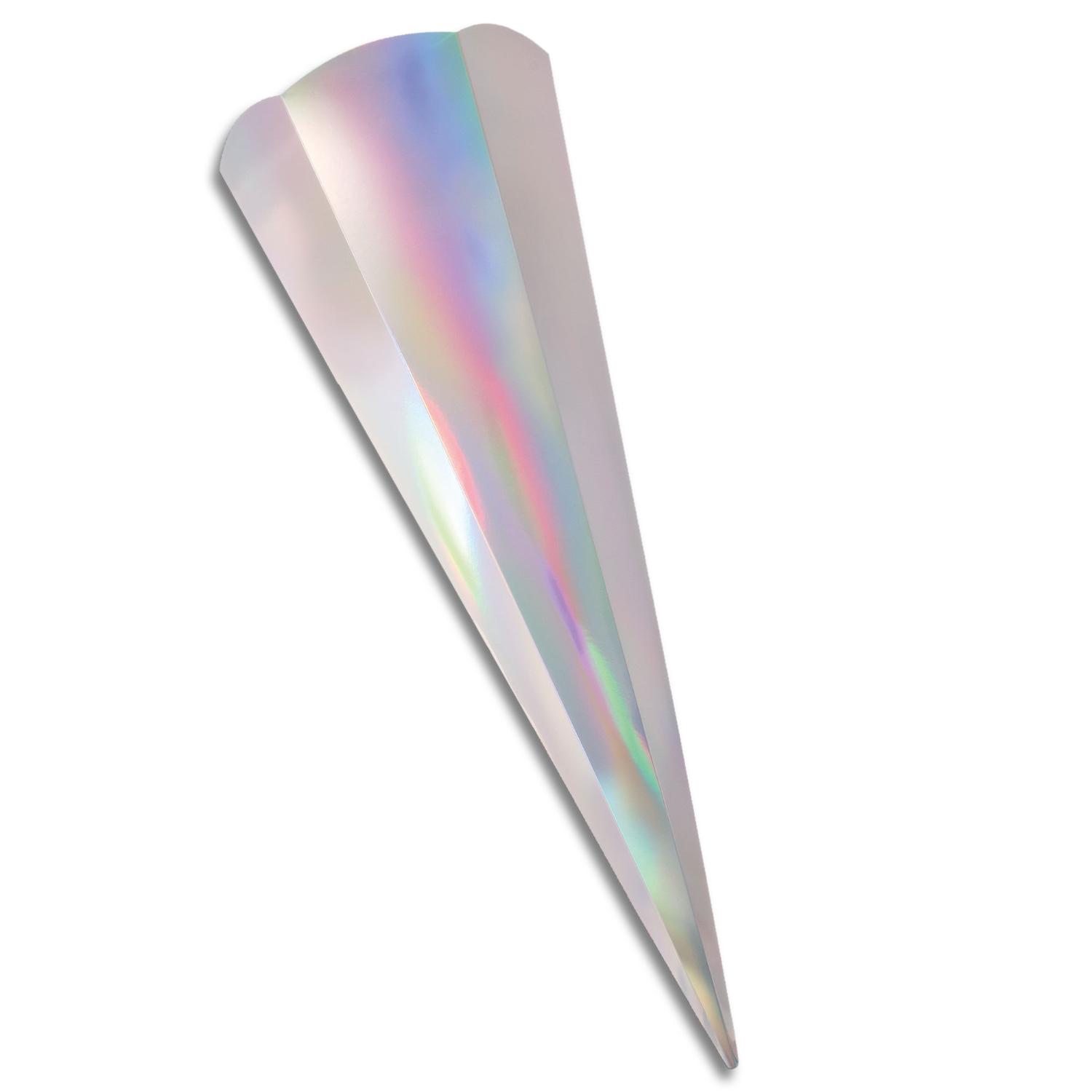 Schult�ten-Zuschnitt 6-eckig, 68cm Silber irisierend - S...