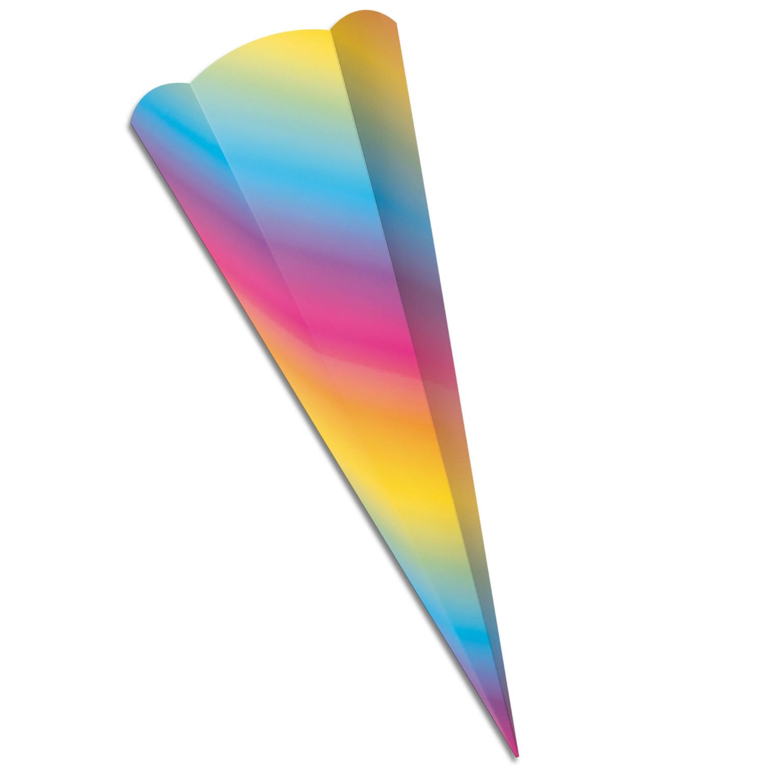 Schult�ten-Zuschnitt 6-eckig, 68cm Regenbogen - Schult�t...