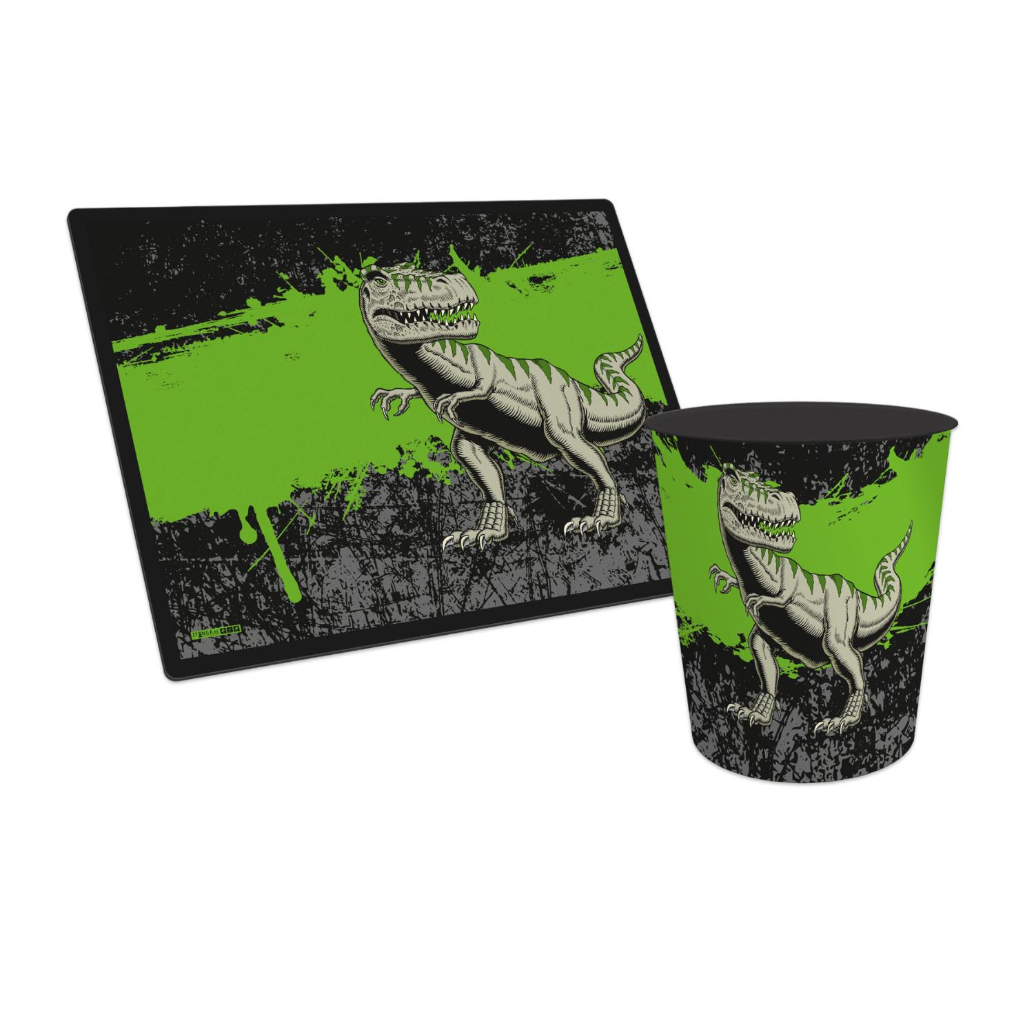 itenga Papierkorb mit Schreibunterlage Motiv T-Rex Set