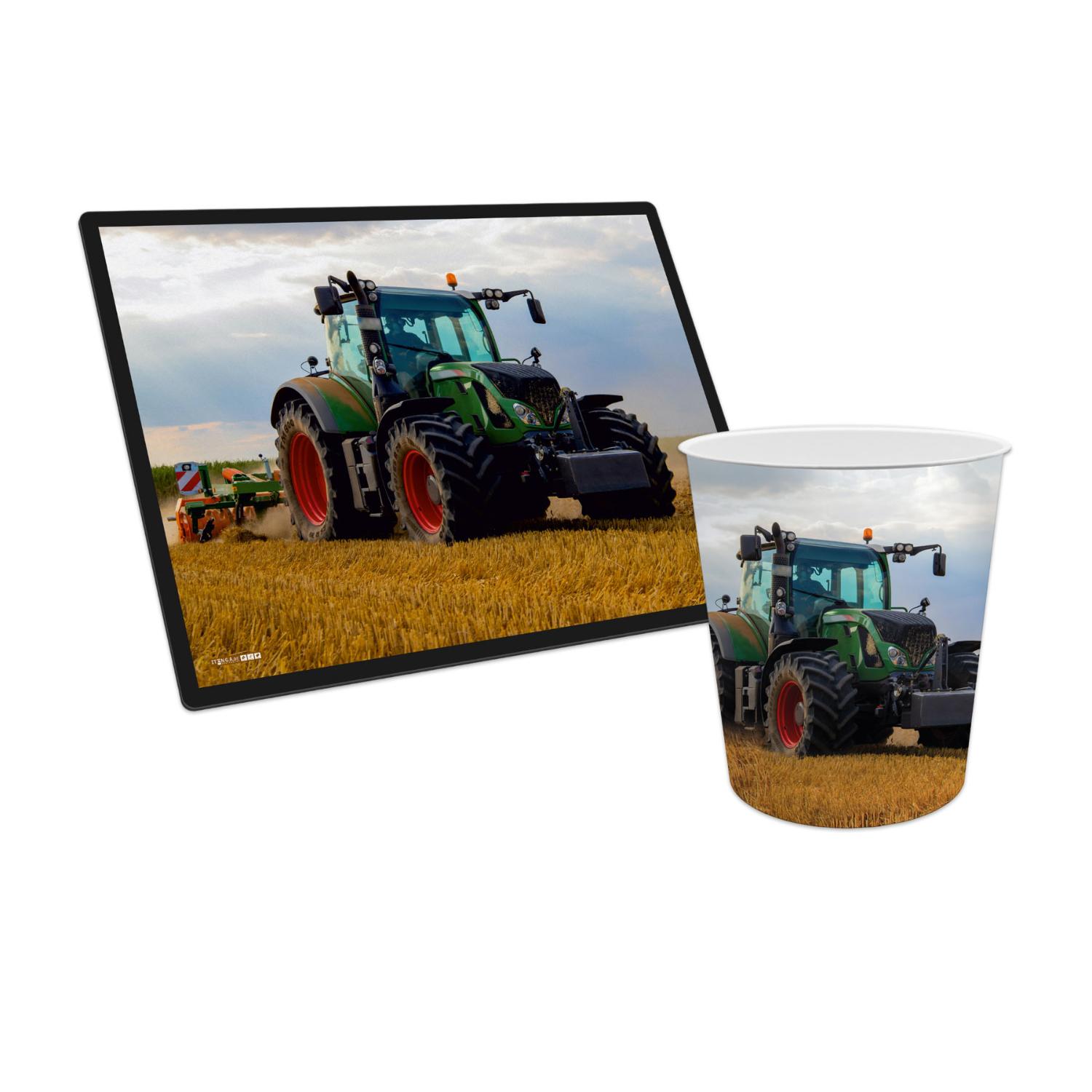 itenga Papierkorb mit Schreibunterlage Motiv Traktor im ...